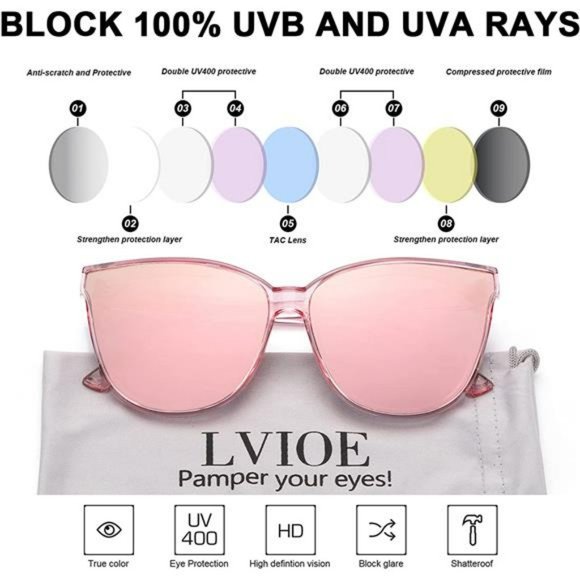 Sunglasses for Women, Polarized Oversized Vintage Eyewear -  UV Protection main image 5